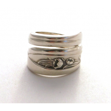 Silver Tulip 1956 Spoon Ring Bypass Style Size 7 8 9 10